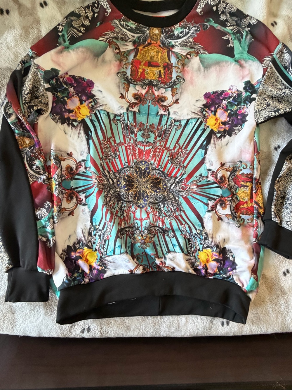 Clover Canyon Multicolor Ornate Crest Graphic Top